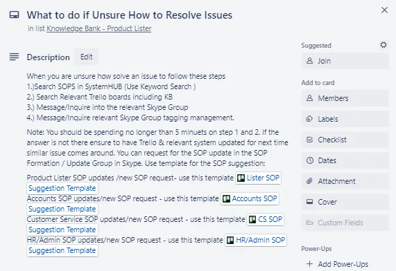 Fig. 6 — "What to do if unsure" card