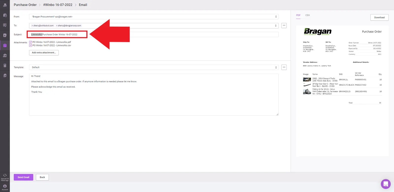 5.4 - Example Path for Supplier Folder